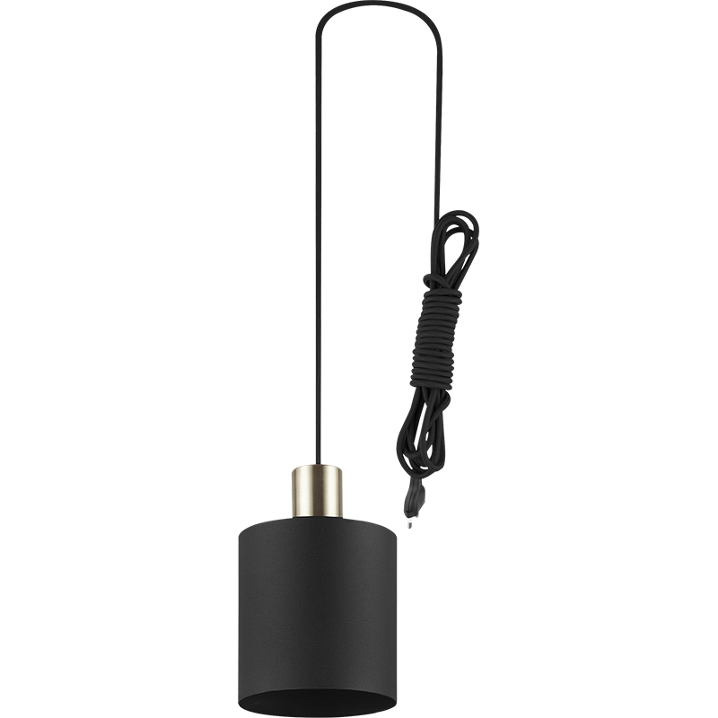 Moderne Simple Lustre Décoratif Réglable Cylindrique Pendentif Lumière Abat-Jour Tout Sandy Noir E27