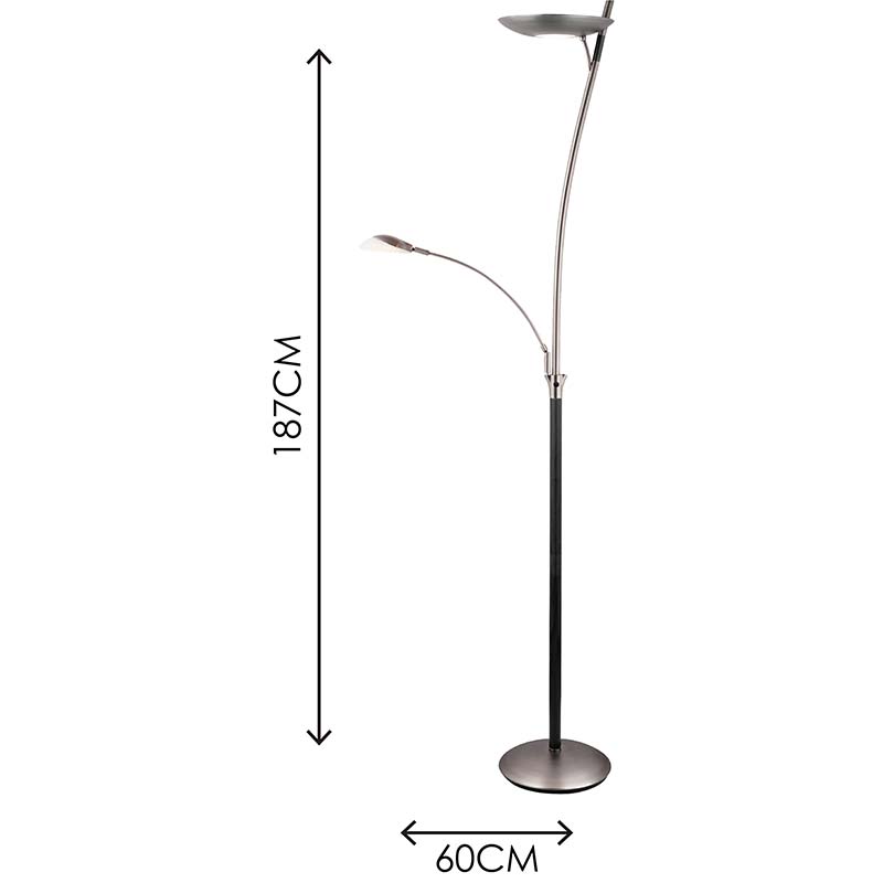 Lampe sur pied créative en étain avec double gradateur continu et esthétique chic