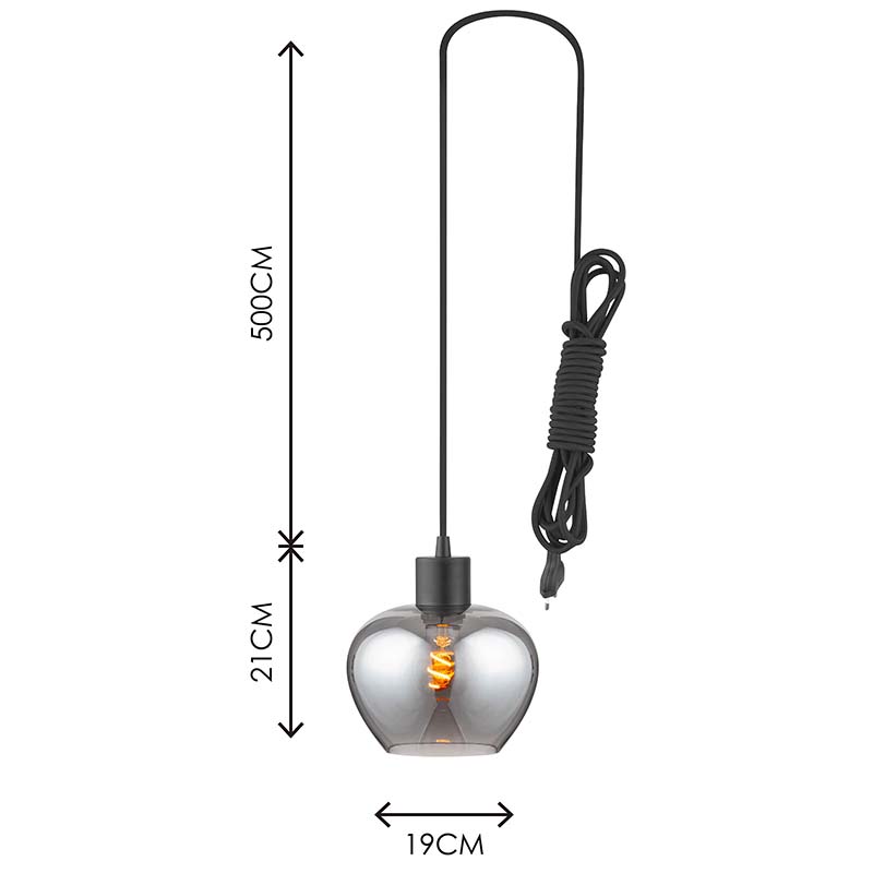 Modren élégant lumière Kelly lustre pleine fumée verre réglable fenêtre suspension crochet E27