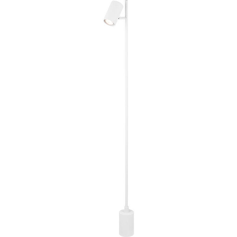 Lampadaire blanc sable de style simple avec projecteur GU10 à intensité variable pour la décoration intérieure