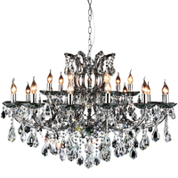 Lustre en cristal de fumée classique Design Noble Pendant Light 21lys Dia108cm E14