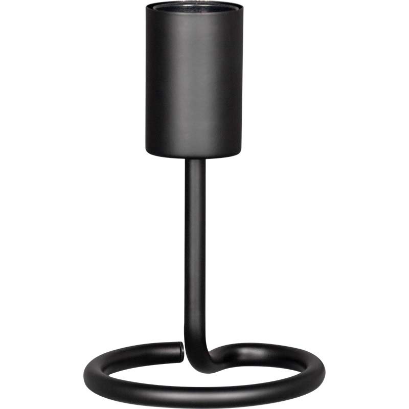 Lampe de table en métal à base ronde noire en spirale simple E27