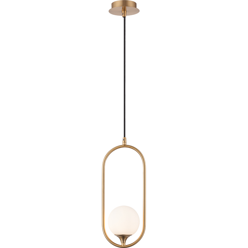 Élégante suspension design en verre Lollipop avec anneau en fer ovale G9