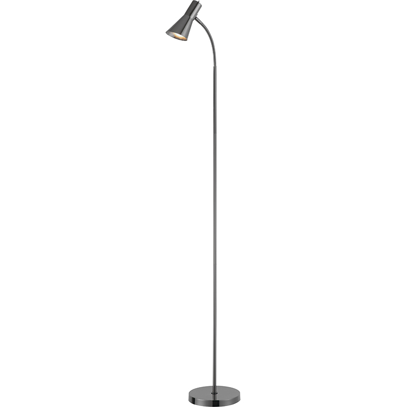 ERIK Simple Lampadaire Ajustable Spot De Sol Noir Chrome E14