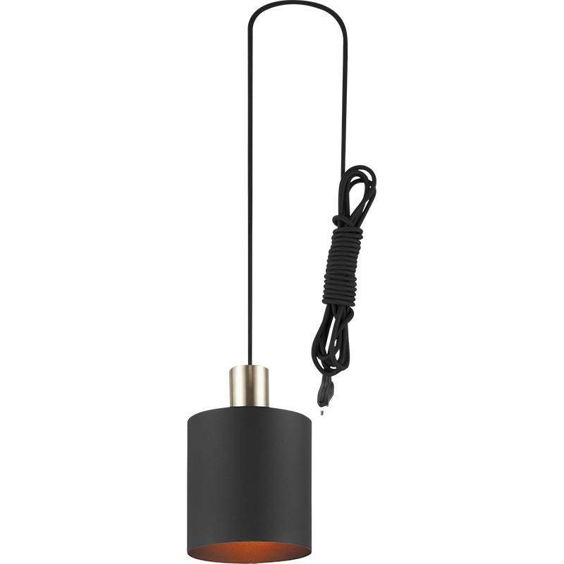 Moderne Simple Lustre Décoratif Réglable Cylindrique Pendentif Lumière Abat-Jour Tout Sandy Noir E27