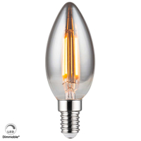 Ampoule LED C35 à culot E14 230 V de couleur fumée avec puissance de 4 W et fonction de gradation