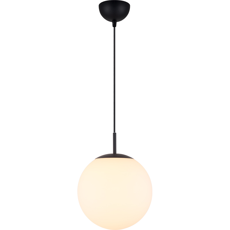 Lampe suspendue simple boule d'herbe opale réglable suspension Sandy noir E27