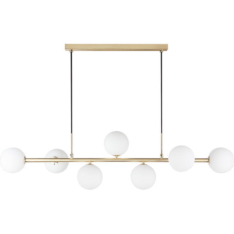 Nordic Authenic Design Suspension Décorative Réglable Suspension Lumière 7lys Matt Brass & Opal Glass G9