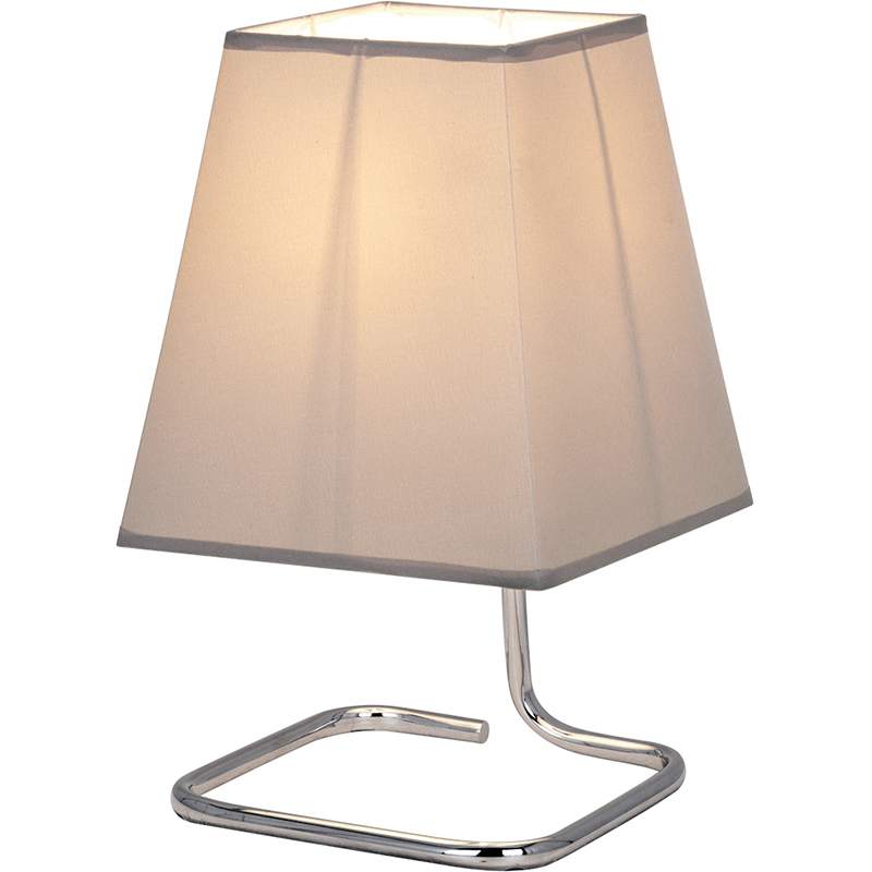 Lampe de table unie simple avec abat-jour en fil de contreventement gris beige fait à la main E14