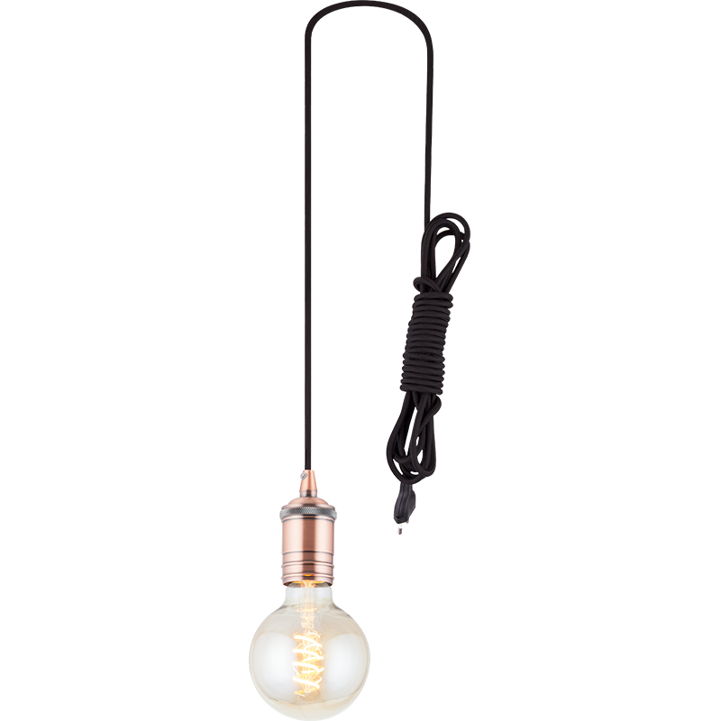 Suspension simple pendentif fenêtre réglable bronze abat-jour douille E27