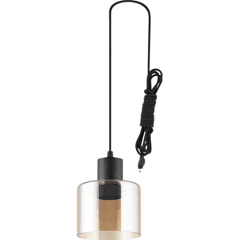 Modren Simple Lumière Lustre Attrayant Décoratif Ambre Verre Réglable Pendentif Lumière E27 Dim