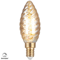 Eclairage avec l'ampoule 230V E14 C35 Twist LED 4W Dimmable Ambre