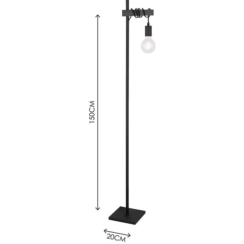 Mordern élégant industriel bois naturel bois Design lampadaire créatif noir bois lampadaire E27 Dim 