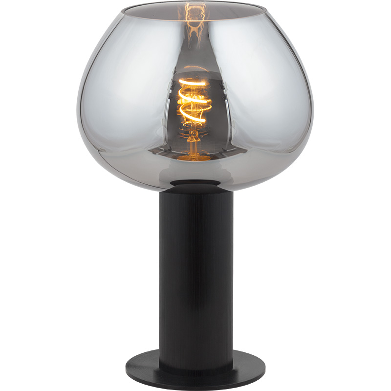 Moderne Colonne Élégante Lampe De Bureau Kelly Lampe De Table Décor Lumière Pleine Fumée Verre E27 Dim