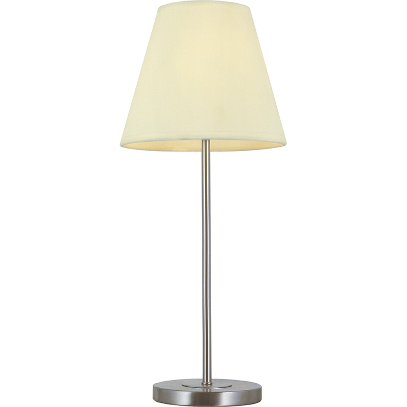 Lampe de table moderne en satin avec base anti-inclinaison à 6 degrés et douille E14