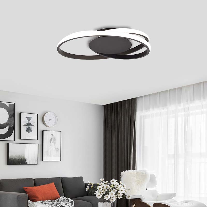 Design attrayant du plafonnier rond LED Stripe 40CM Sandy Black Dim