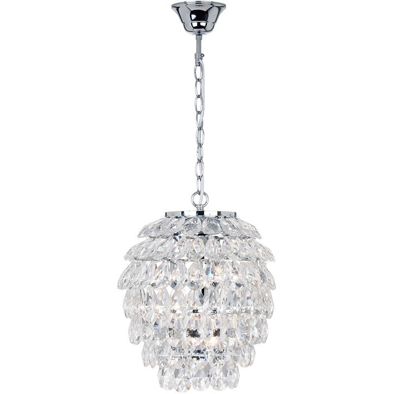 Elégant Crystal Olive Design Chradelier Belle Suspension Chrome E14