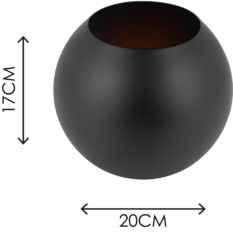 Rehaussez votre décor avec l'élégant bougeoir/vase boule en acier en noir sable