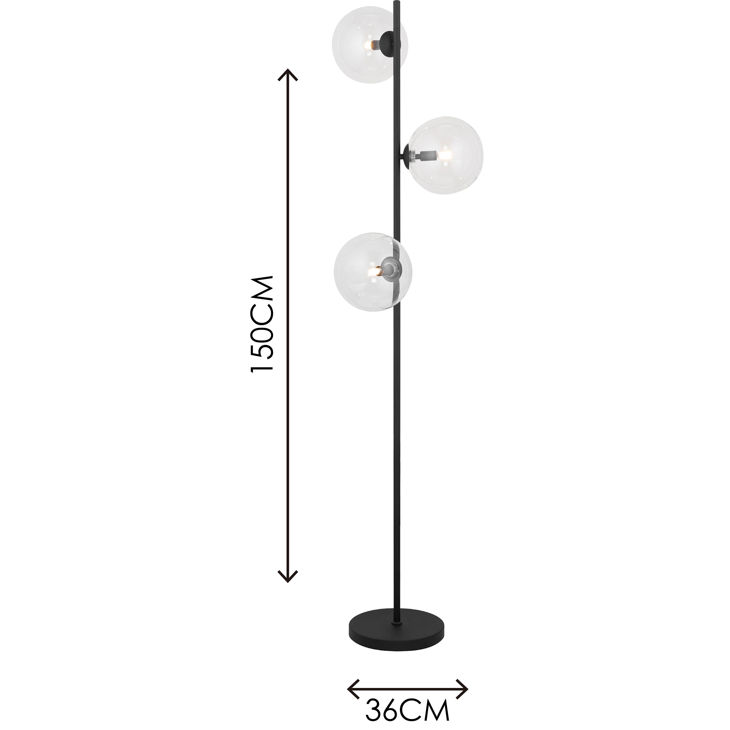 Lampadaire en verre globe clair au design authentique nordique élégant 3lys G9 Dim