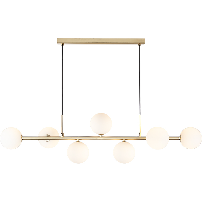 Nordic Authenic Design Suspension Décorative Réglable Suspension Lumière 7lys Matt Brass & Opal Glass G9