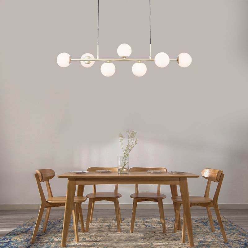 Nordic Authenic Design Suspension Lumière Décorative Réglable Suspension 7lys Laiton Peint et Verre Opale G9