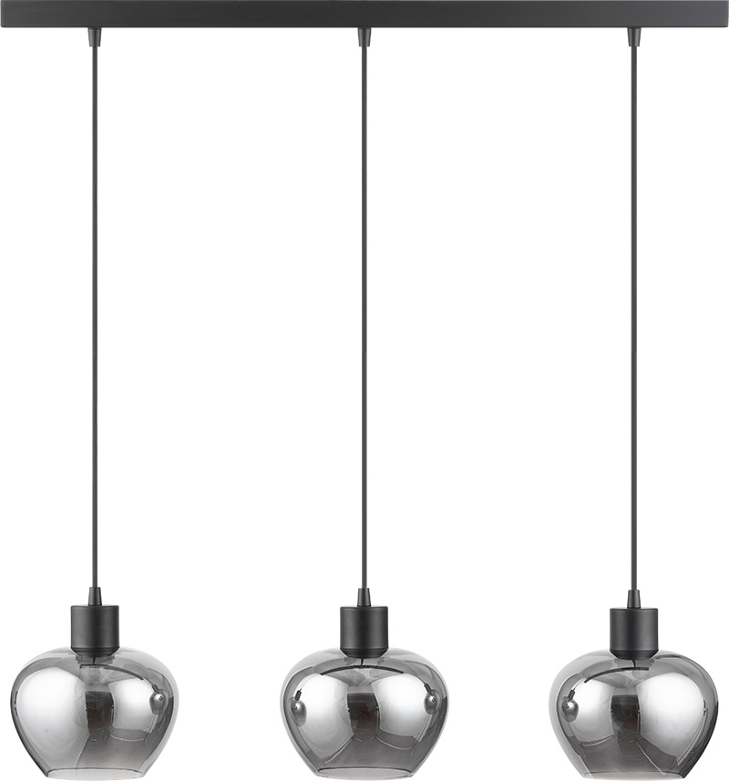 Side by Side Light Kelly Longueur Réglable Rail Long Plafond En Verre Suspension 3lys Dia19cm E27