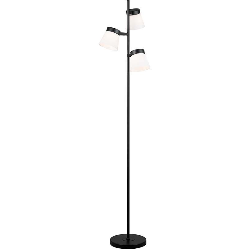 Design simplifié moderne avec lampadaire noir en forme de verre opale 3lys G9