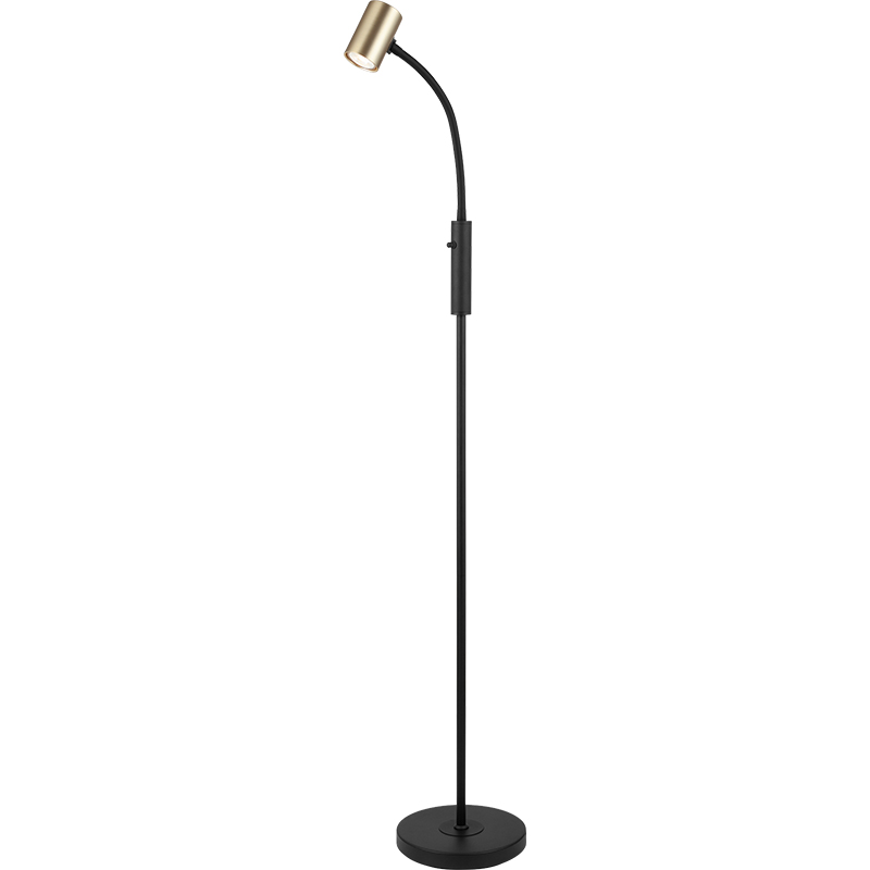 Lampe sur pied de style moderne et simple Décor de sol Spot Light Matt Brass Mix GU10 Dim