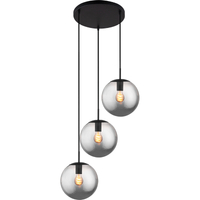 Design attrayant simple boule de verre design lumière pendante 3lys verre fumé E27