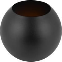 Rehaussez votre décor avec l'élégant bougeoir/vase boule en acier en noir sable