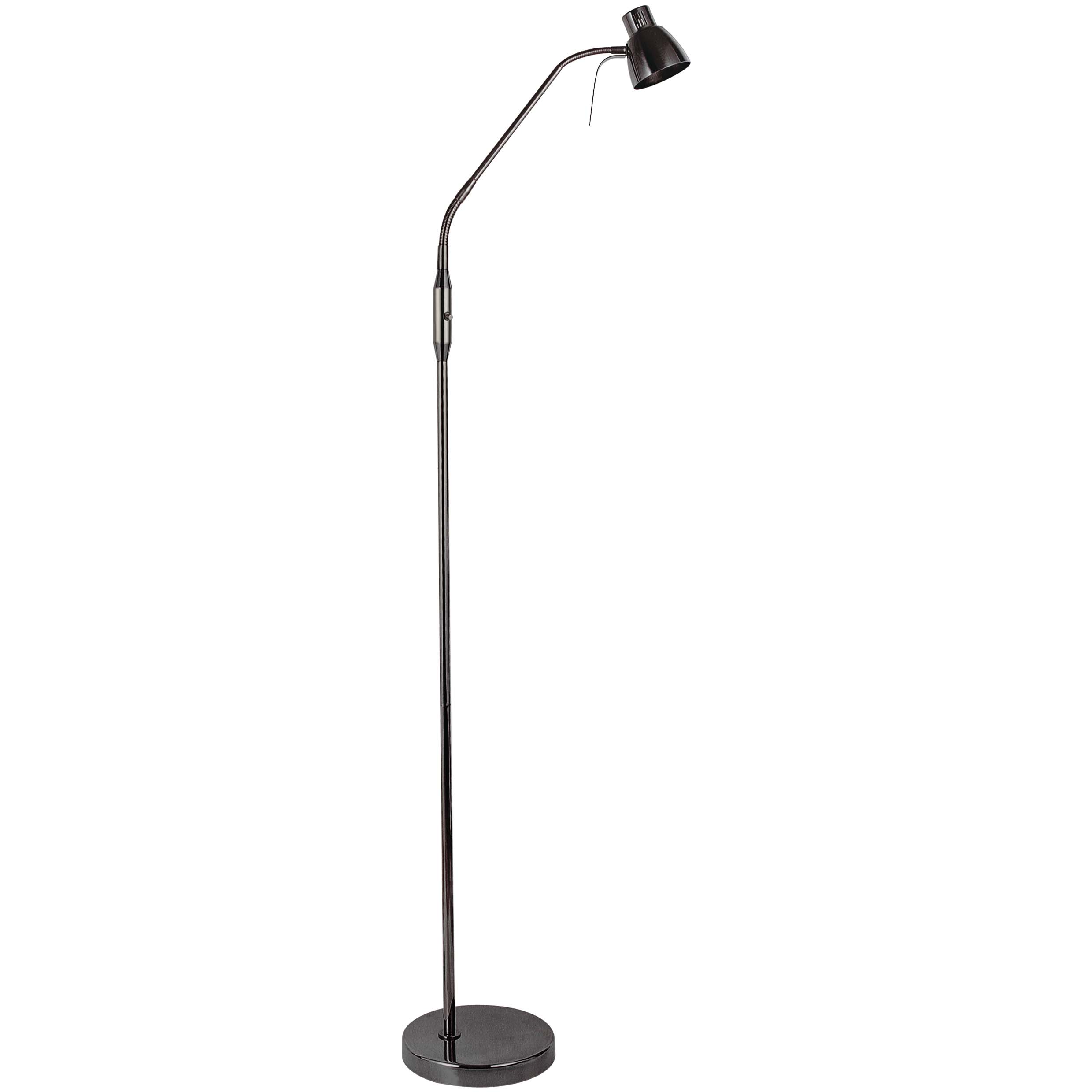 Lampadaire sur pied minimaliste avec spot GU10 à intensité variable au fini chrome noir