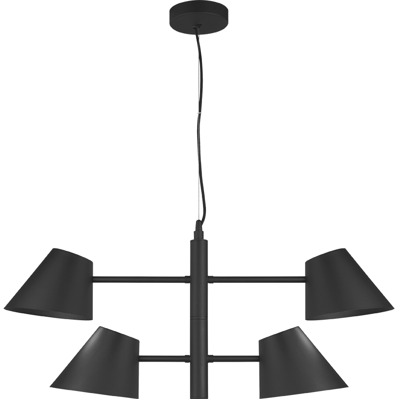 Lampe nordique moderne simple avec bras oscillants jumeaux Suspension réglable au plafond 4lys E27