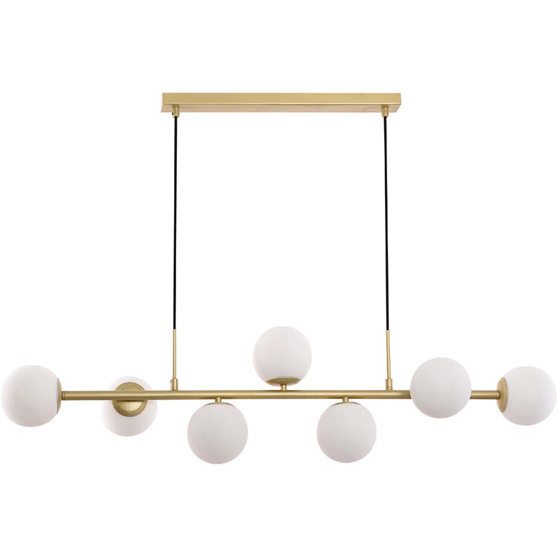 Nordic Authenic Design Suspension Lumière Décorative Réglable Suspension 7lys Laiton Peint et Verre Opale G9