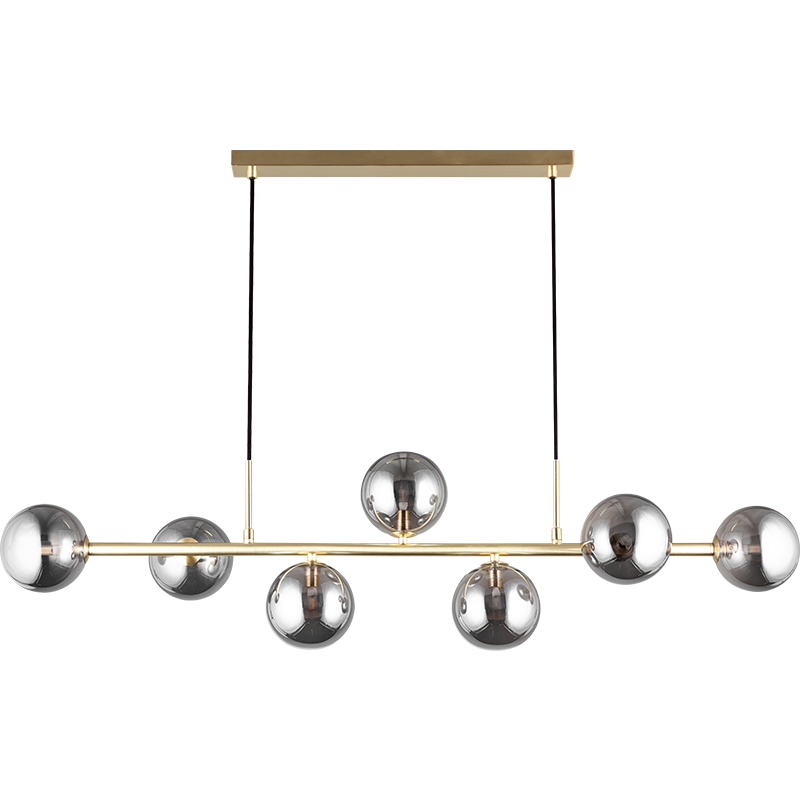 Nordic Authenic Design Suspension Décorative Réglable Suspension Lumière 7lys Matt Brass & Smoky Glass G9