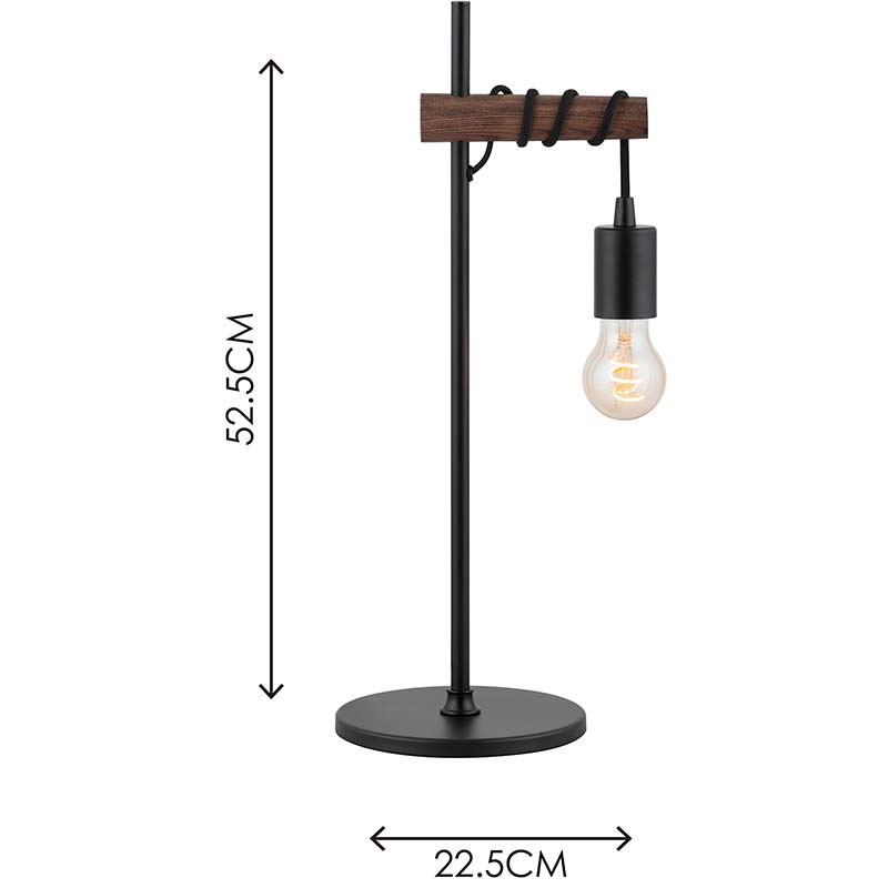 Lampe de table design en bois massif Lampe de table en bois Creative Nature E27 Réglable