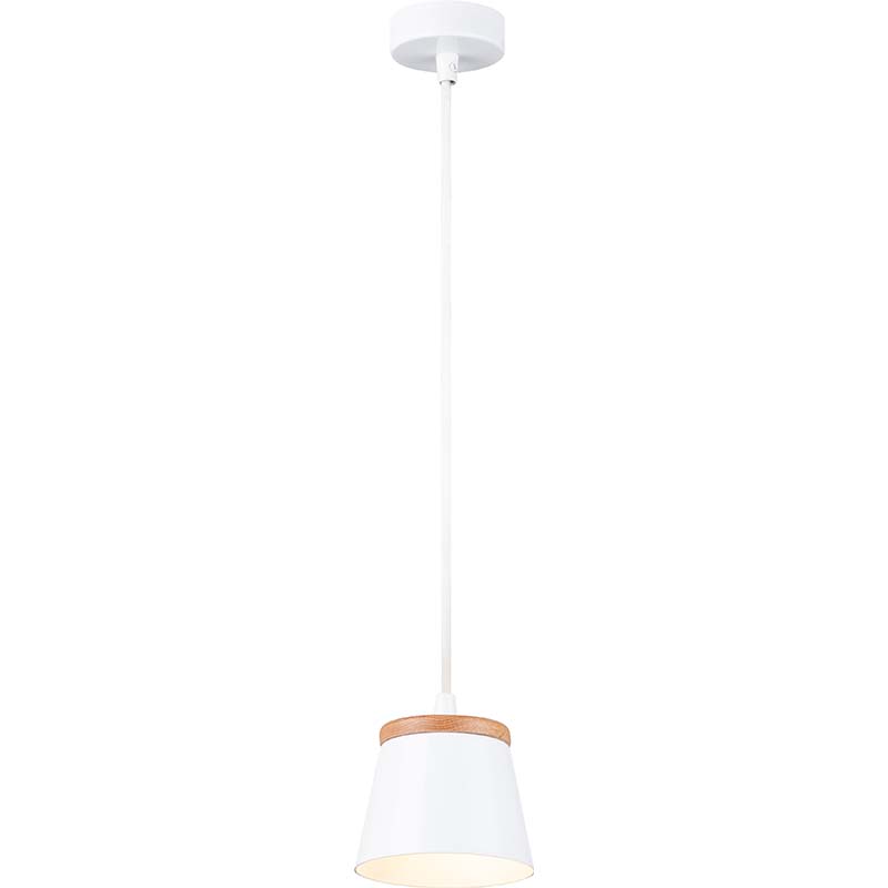 Lampe simple moderne simple avec suspension à décor en bois G9