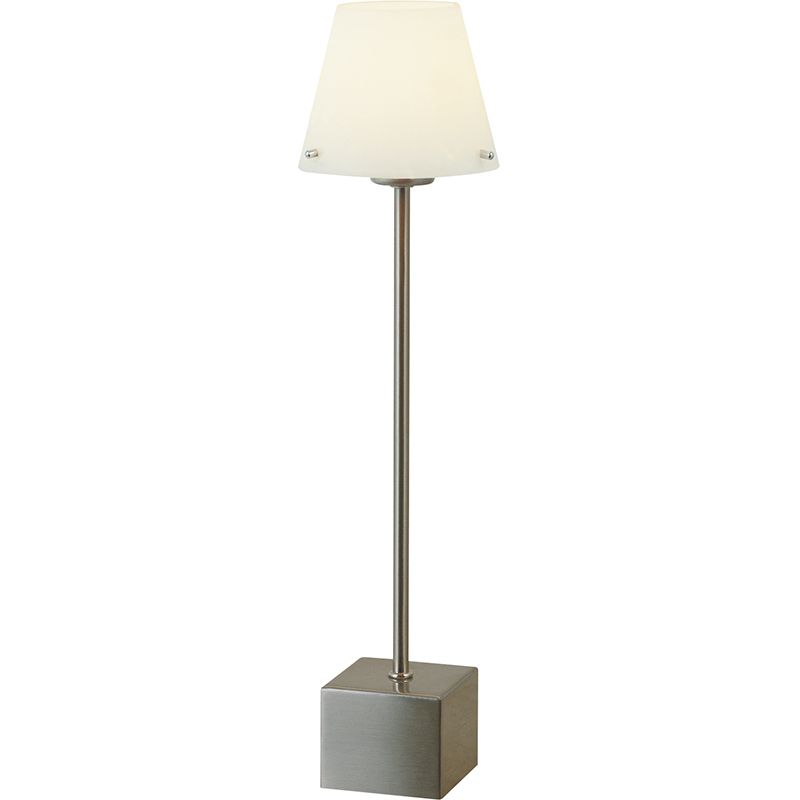 Lampe de table en verre opale simple mais sophistiquée avec ampoule G9 à intensité variable