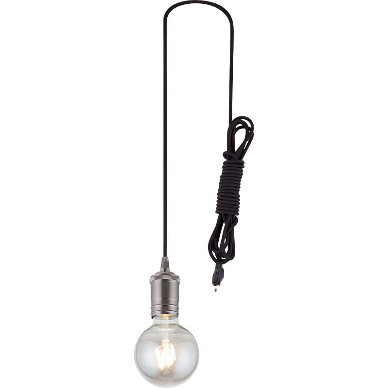 Pendentif simple fenêtre réglable suspension abat-jour noir douille E27