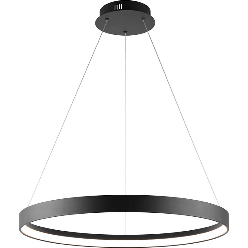 Lampe à suspension moderne à LED Taklampe Sandy Black Dia.61.5cm DIM avec télécommande RF