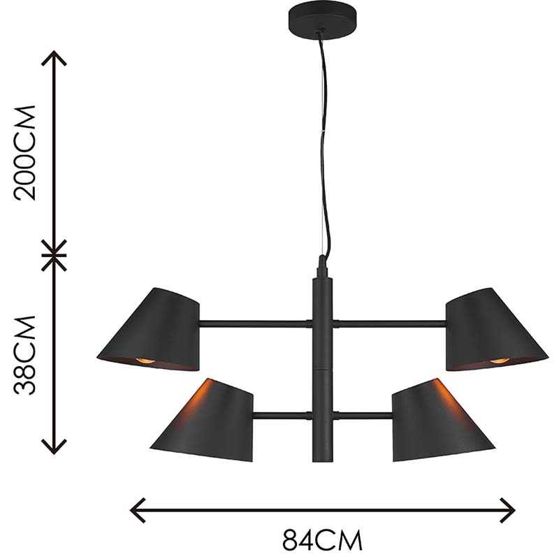 Lampe nordique moderne simple avec bras oscillants jumeaux Suspension réglable au plafond 4lys E27