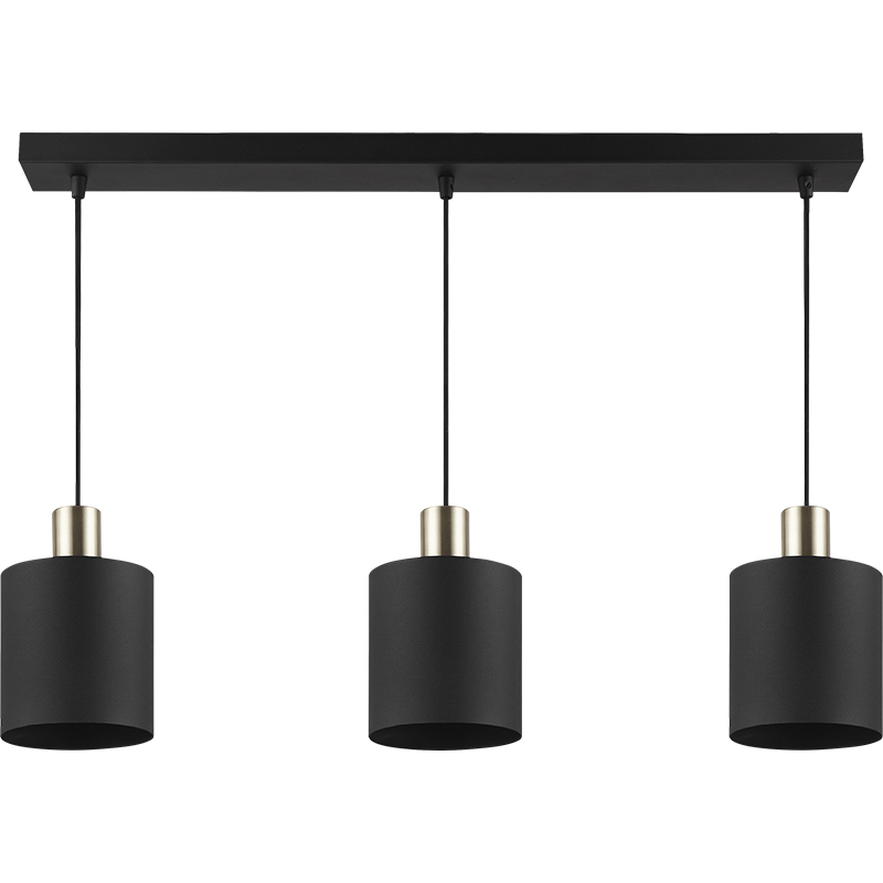 Moderne Simple Lustre Décoratif Réglable Long Pendant Light 3lys Shade All Sandy Black E27