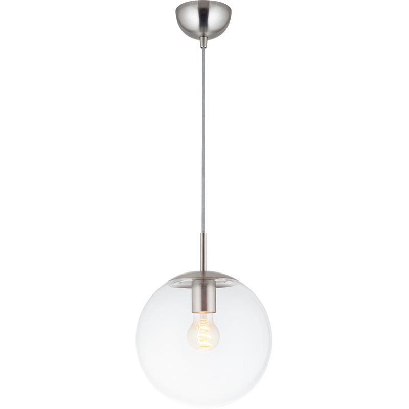 Lumière simple suspendue réglable boule d'herbe claire suspension satin E27