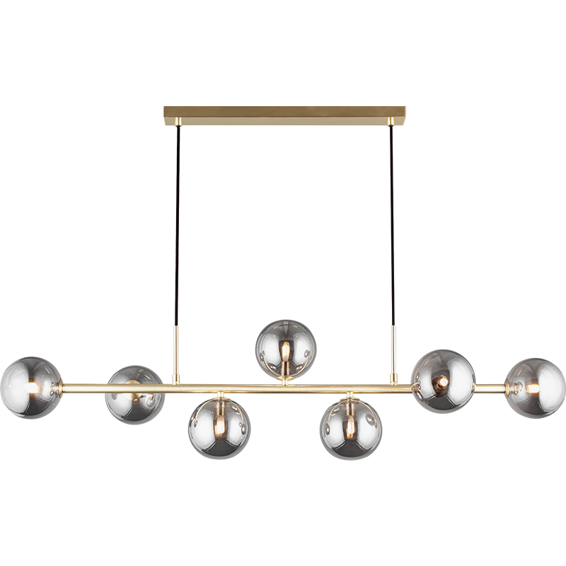 Nordic Authenic Design Suspension Décorative Réglable Suspension Lumière 7lys Matt Brass & Smoky Glass G9