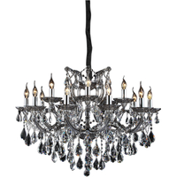 Lustre en cristal de fumée classique Design Noble Suspension 15lys Dia93cm E14