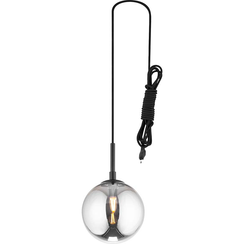 Lampe à suspension simple et attrayante pour fenêtre - Verre fumé Dia.15 G9