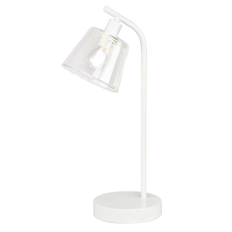 Lampe de table nordique en métal et verre Lampe de chevet industrielle E14 Dim