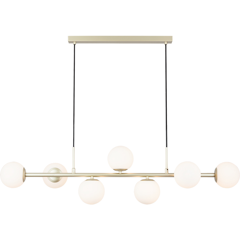 Nordic Authenic Design Suspension Lumière Décorative Réglable Suspension 7lys Laiton Peint et Verre Opale G9