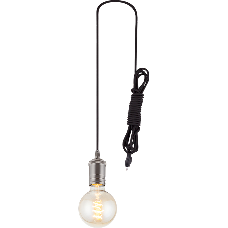 Pendentif simple fenêtre réglable suspension abat-jour noir douille E27