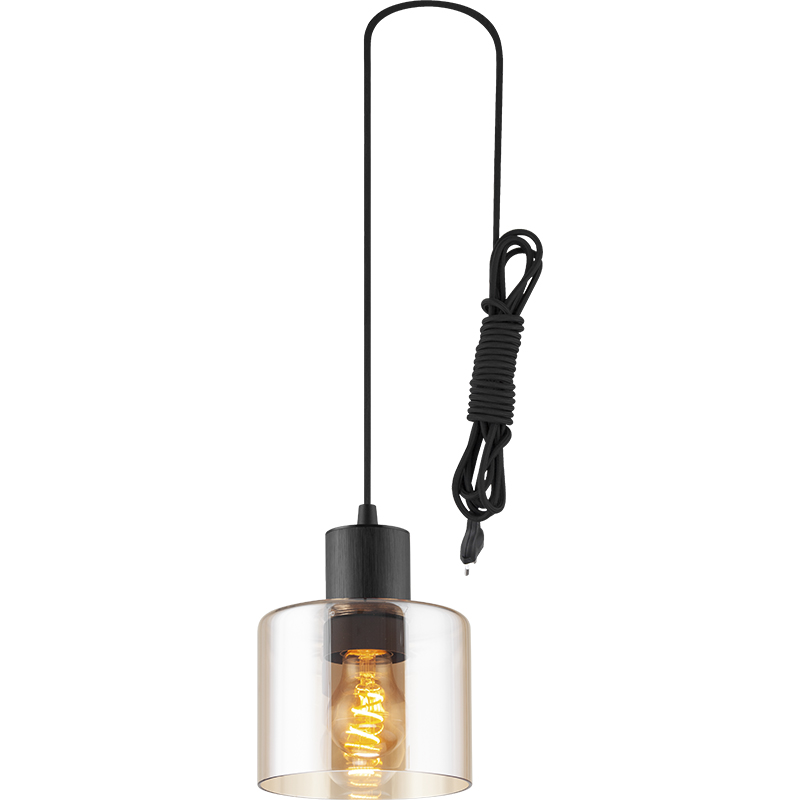 Modren Simple Lumière Lustre Attrayant Décoratif Ambre Verre Réglable Pendentif Lumière E27 Dim