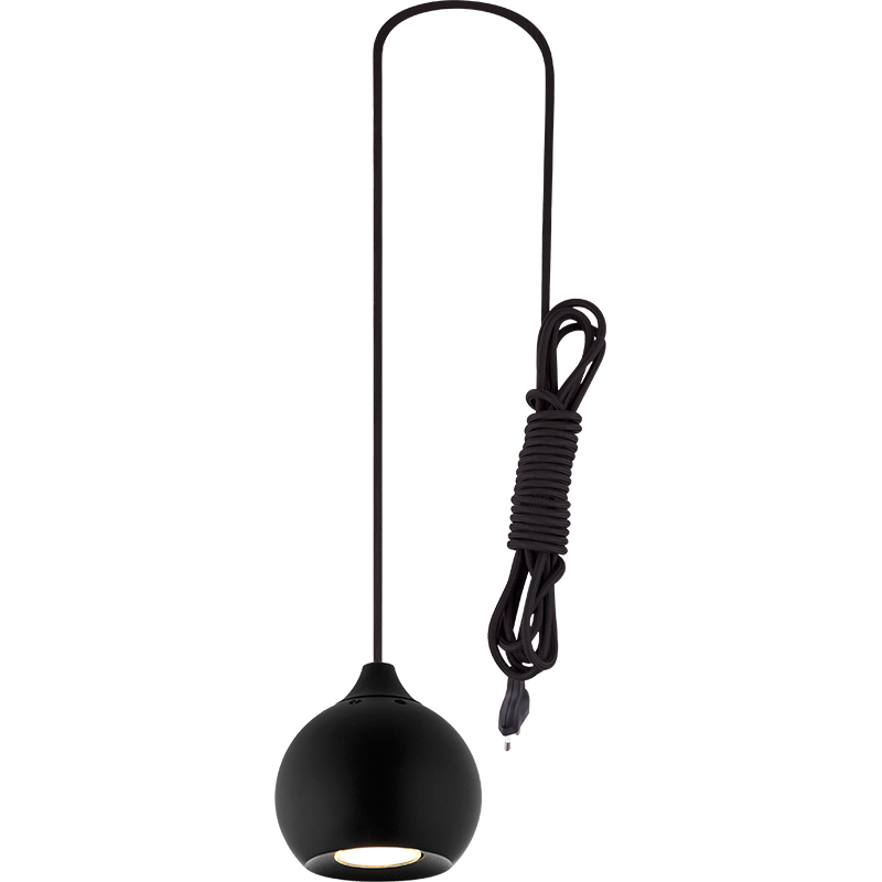 Simple Attrayant Amande Boule Lumière Réglable Fenêtre Pendentif Lumière Sable Noir GU10